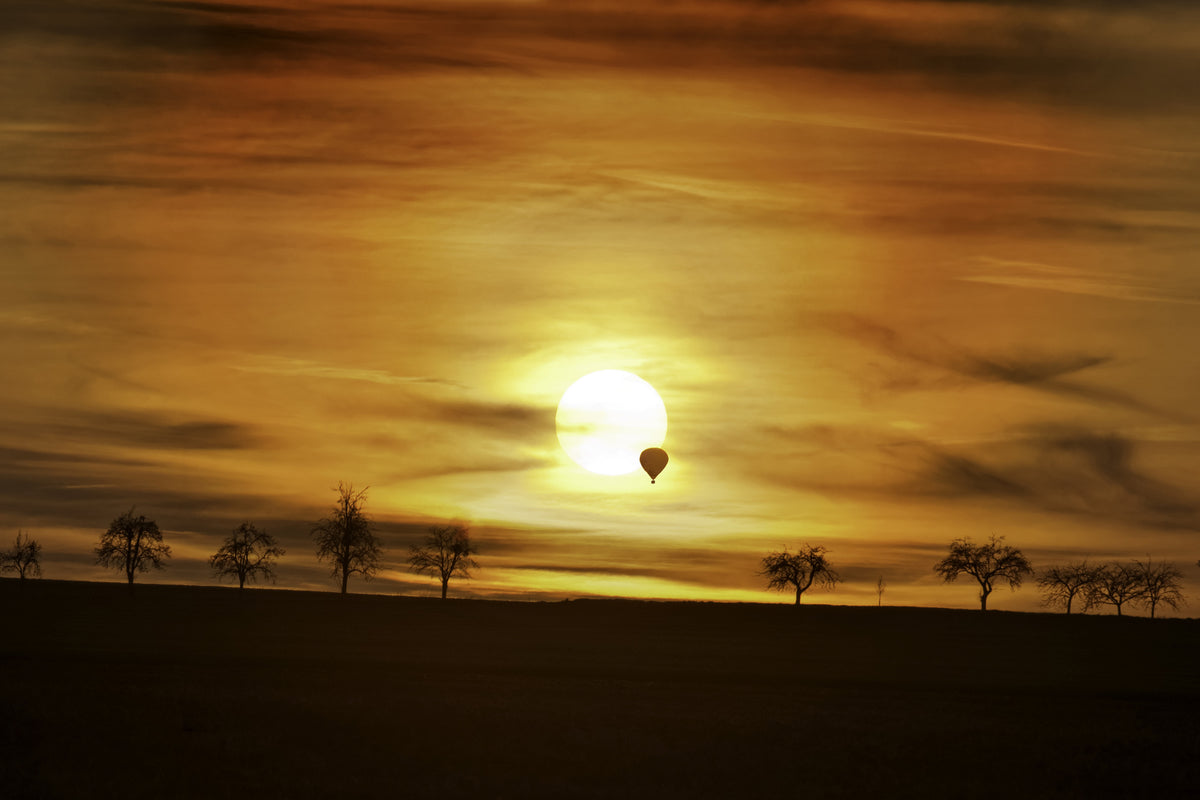 framedcanvas-print-sunset-with-hot-air-balloon