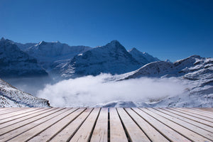 3-piece-aluminium-print-sun-terrace-in-the-swiss-alps
