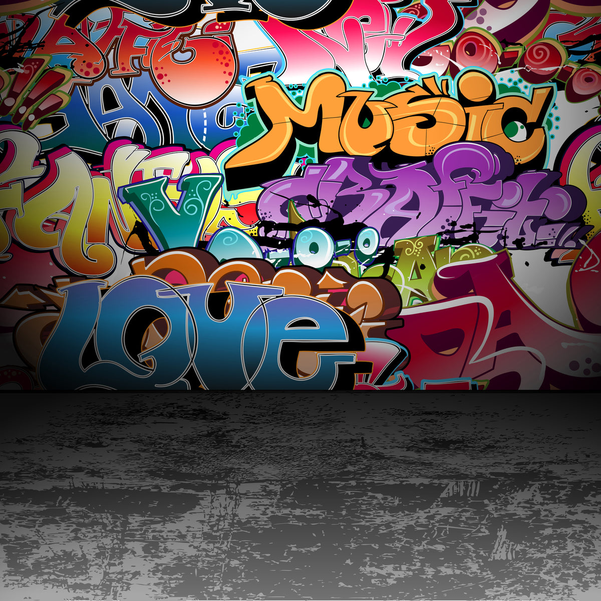 4-piece-aluminium-print-graffiti-writing