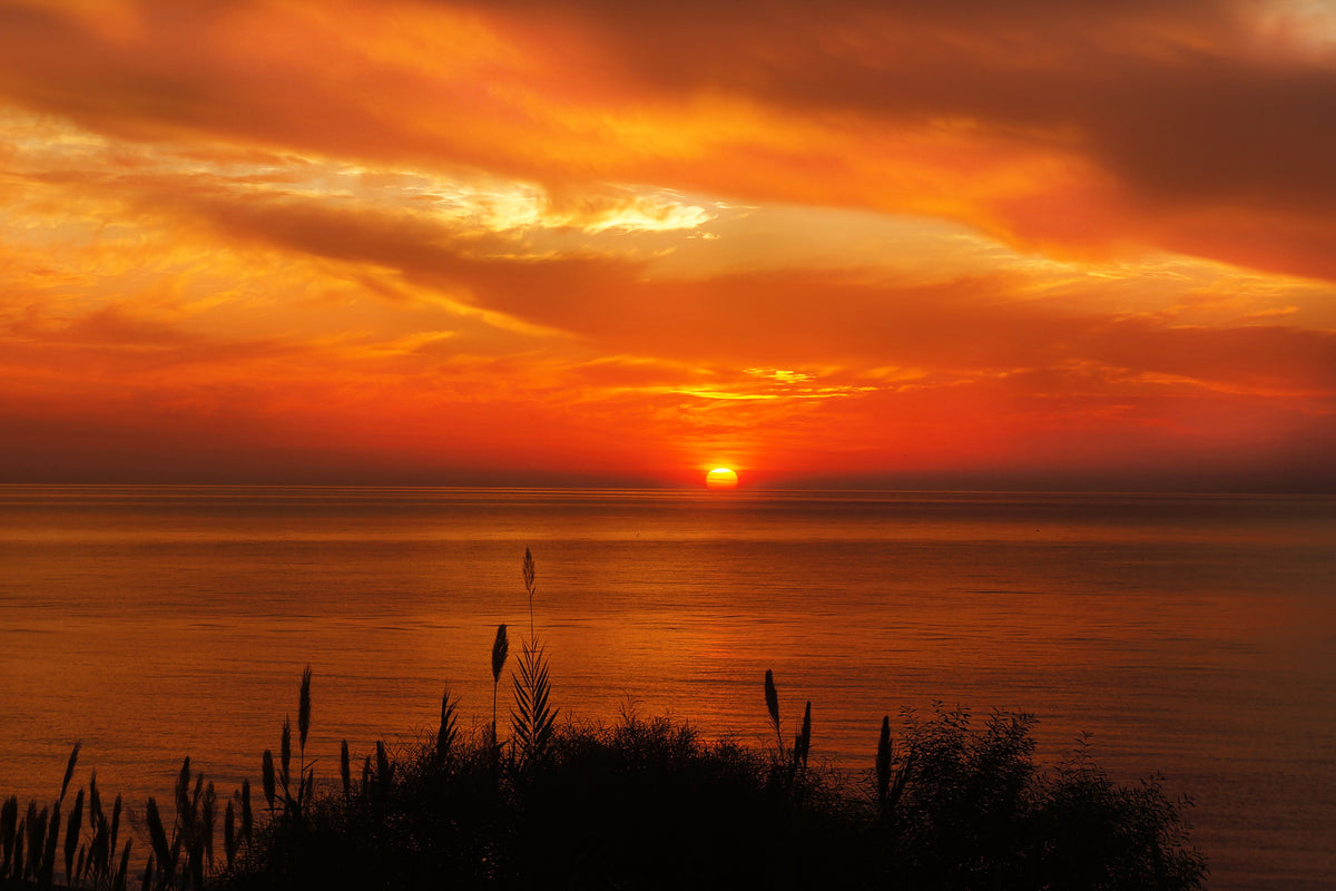3-piece-aluminium-print-peaceful-evening-mood-by-the-sea