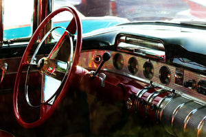 3-piece-aluminium-print-interior-of-a-vintage-car