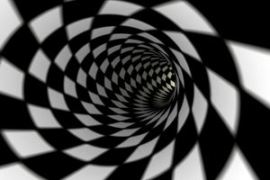 modern-3-piece-aluminium-print-abstract-tunnel-black-white