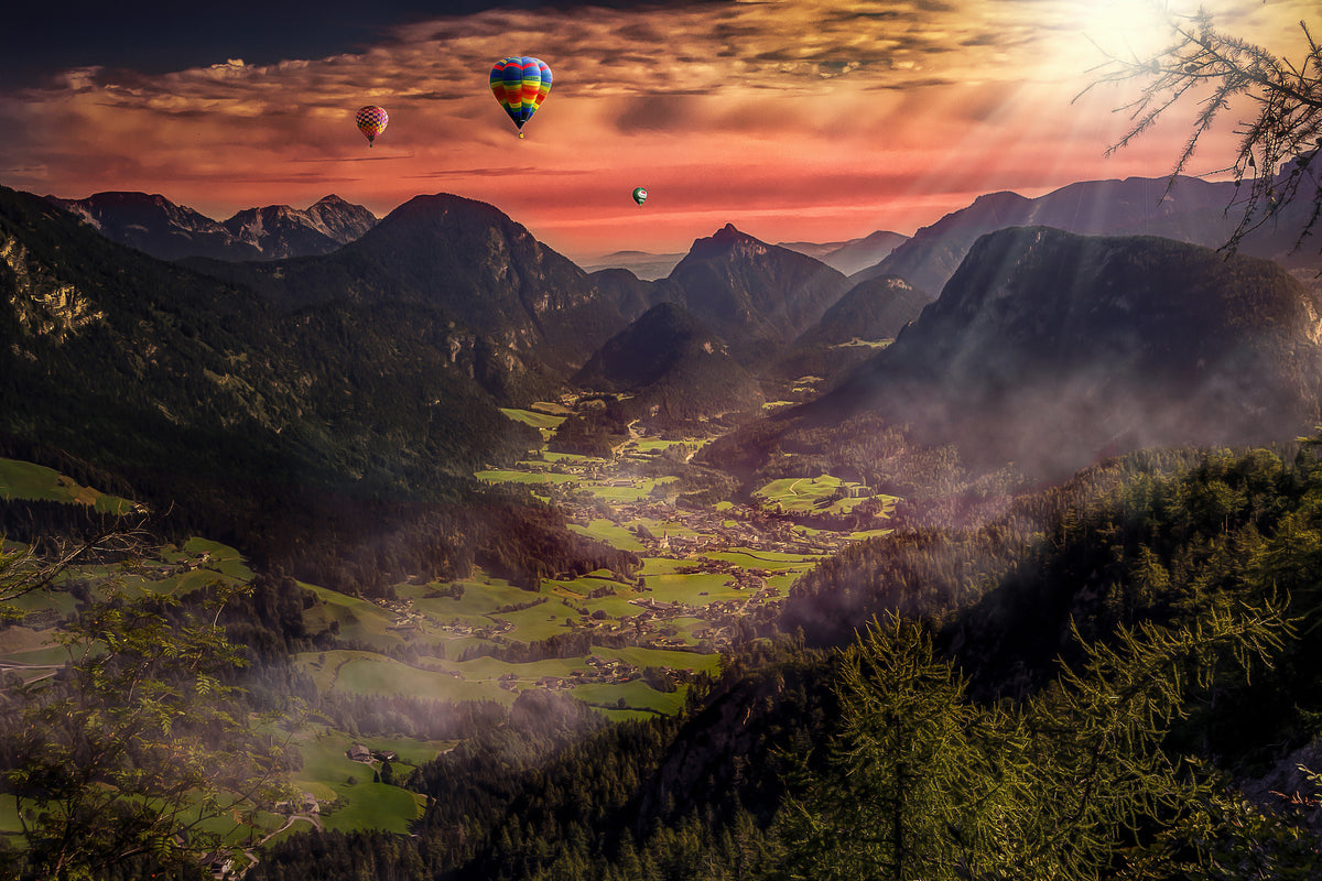 3-piece-aluminium-print-hot-air-balloons-in-the-sunset