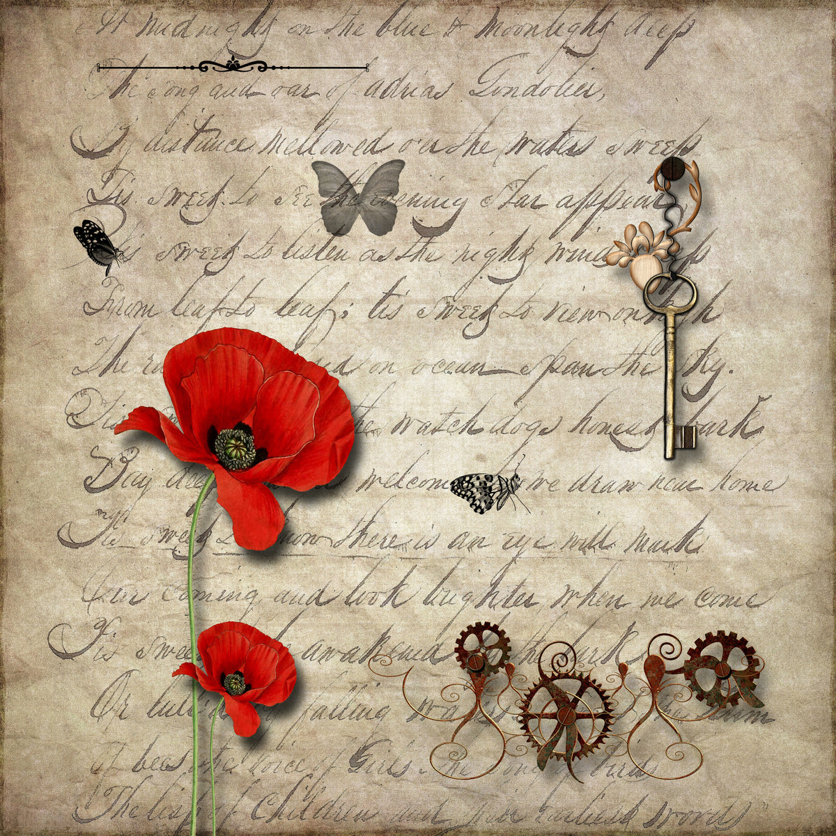 9-piece-canvas-print-retro-document