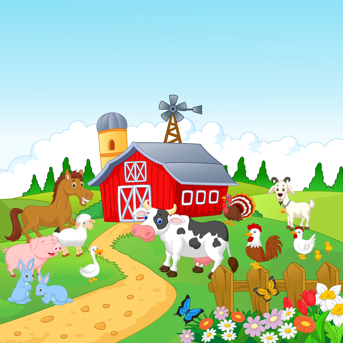 4-piece-aluminium-print-funny-farm