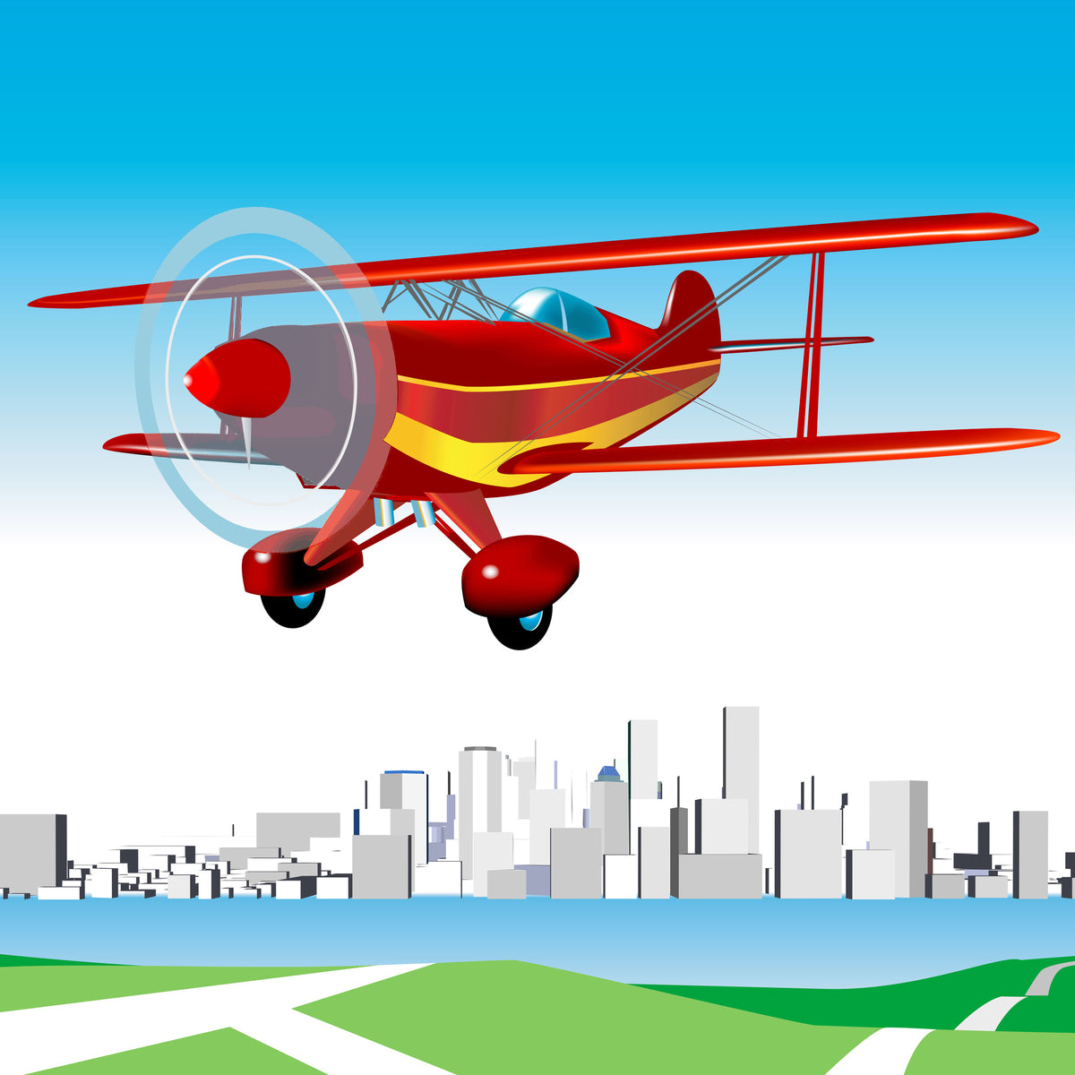 4-piece-aluminium-print-flying-aircraft