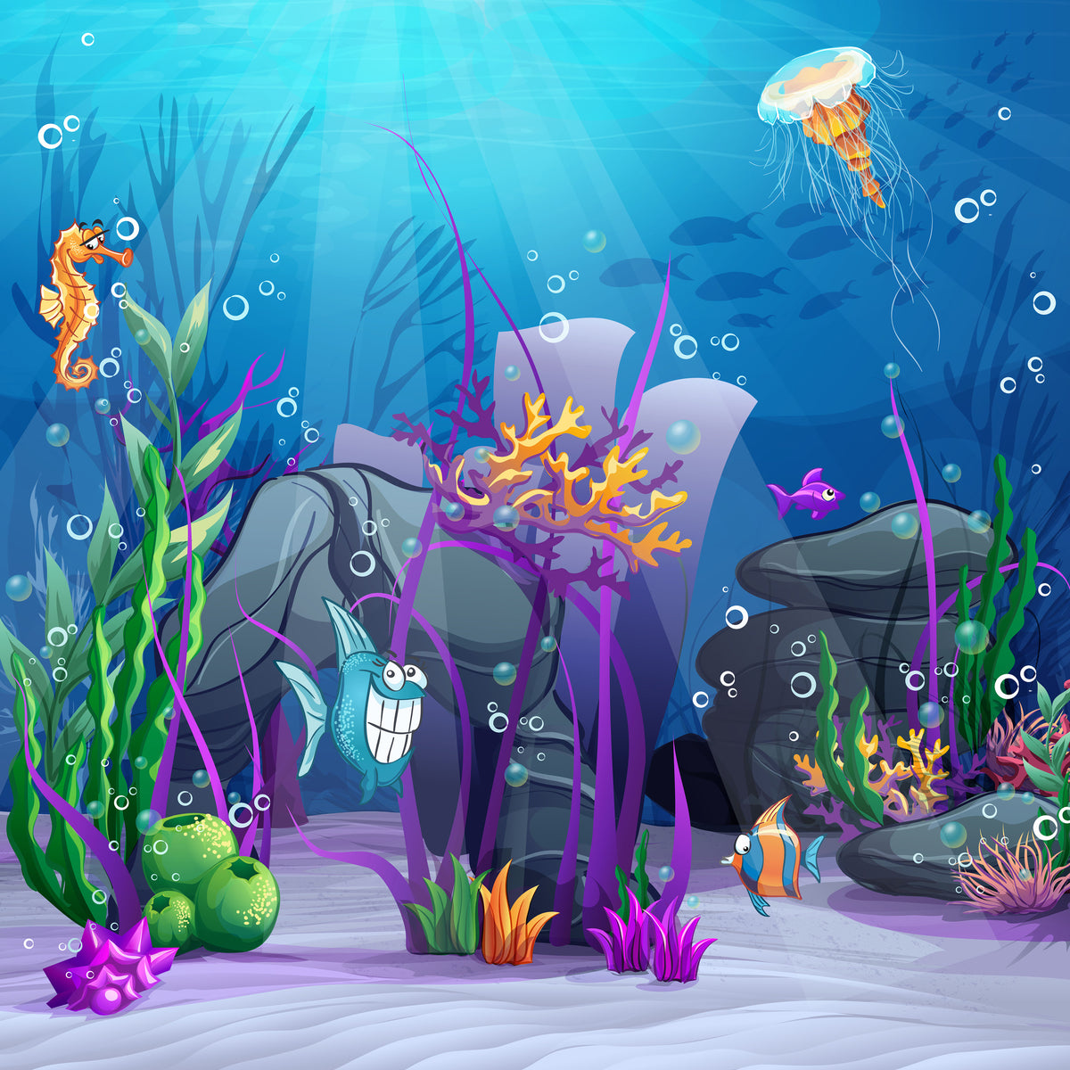 9-piece-aluminium-print-underwater-treasure-hunt