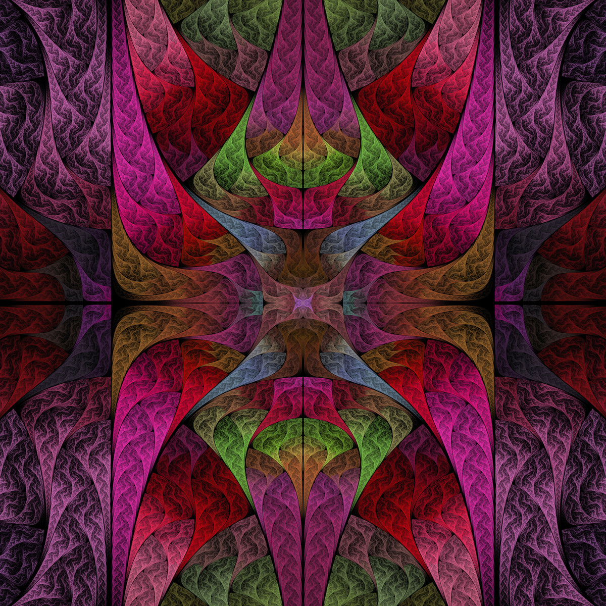 4-piece-aluminium-print-fraktally-pattern
