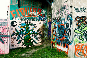3-piece-aluminium-print-graffiti-in-the-backyard