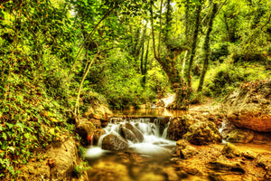 3-piece-acrylic-print-waterfall-in-the-forest
