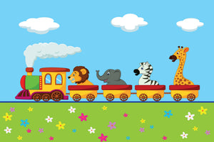 modern-3-piece-aluminium-print-animal-train