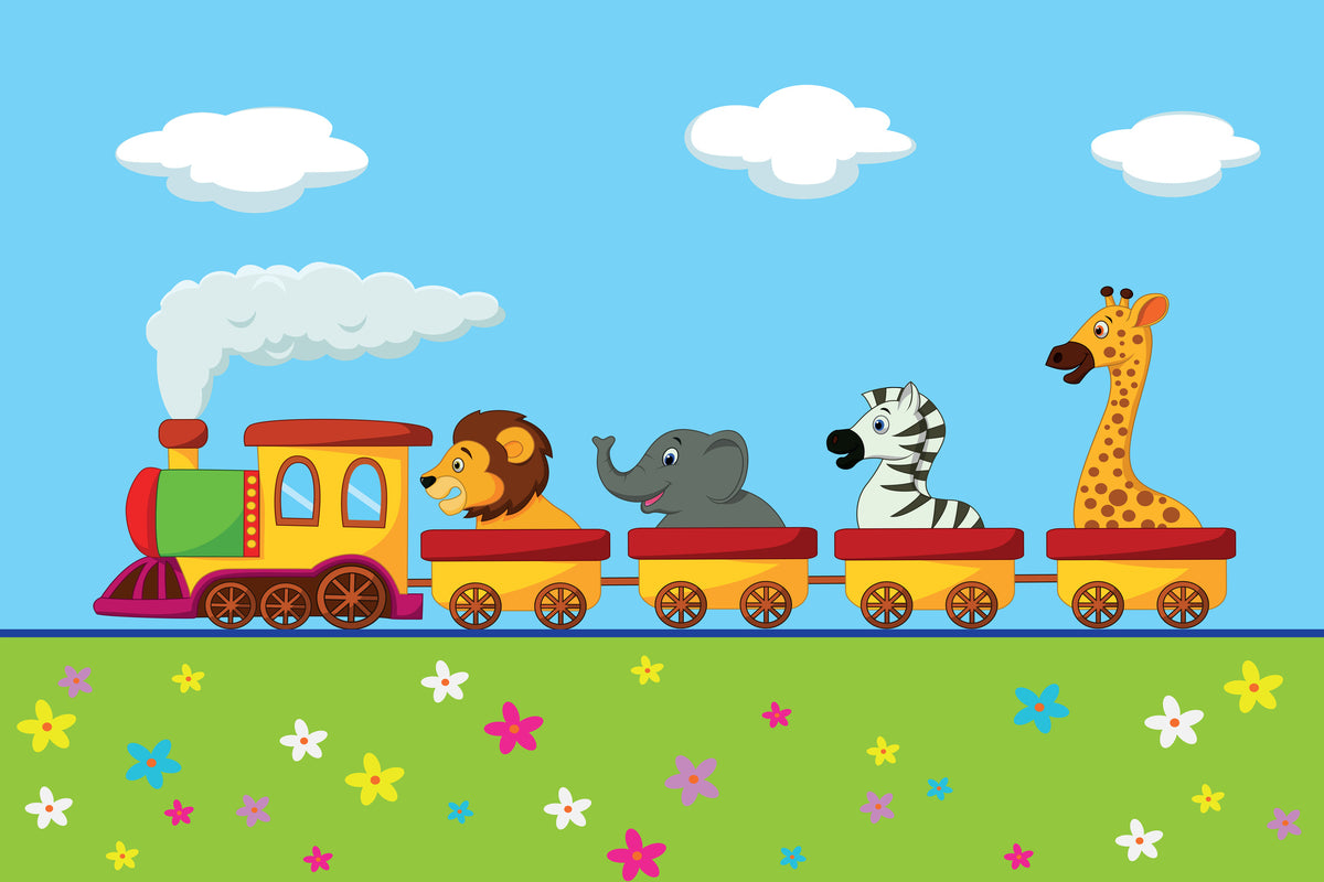 modern-3-piece-aluminium-print-animal-train