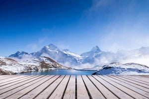 framedcanvas-print-sundeck-at-the-swiss-mountain-lake
