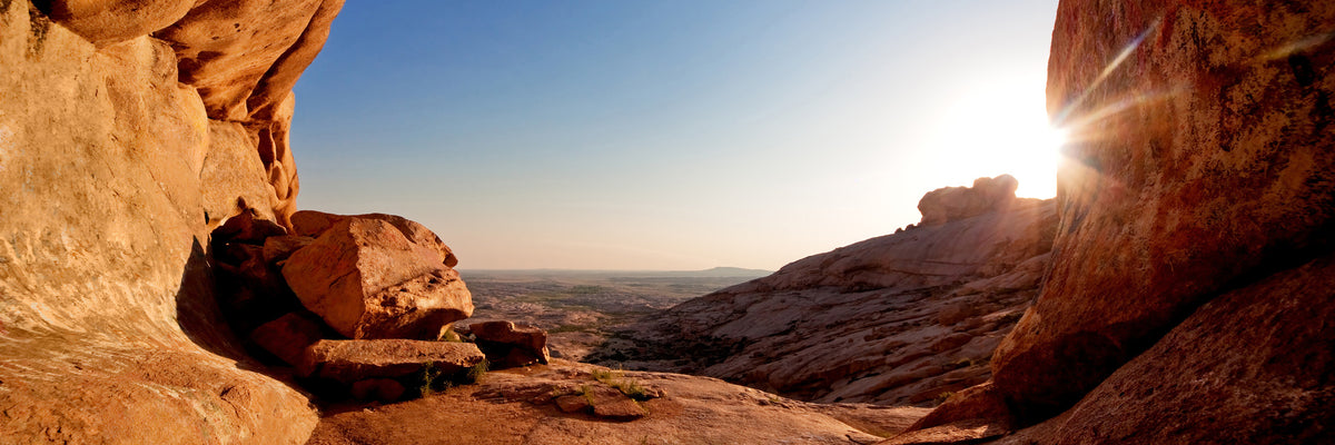 panoramic-3-piece-aluminium-print-sunset-in-front-of-the-cave-panorama