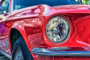 aluminium-print-red-vintage-car